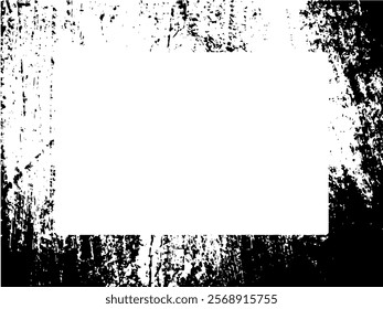 Grunge frame and border. Black and white grunge. Distress overlay texture. Dust and rough dirty wall background. Distress illustration simply place over object to create grunge effect. Vector EPS10.