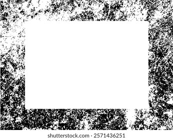Grunge frame and border. Black and white grunge. Distress overlay texture. Dust and rough dirty wall background. Distress illustration simply place over object to create grunge effect. Vector EPS10.