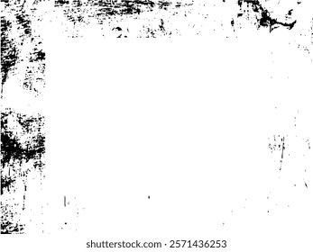 Grunge frame and border. Black and white grunge. Distress overlay texture. Dust and rough dirty wall background. Distress illustration simply place over object to create grunge effect. Vector EPS10.