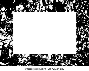 Grunge frame and border. Black and white grunge. Distress overlay texture. Dust and rough dirty wall background. Distress illustration simply place over object to create grunge effect. Vector EPS10.