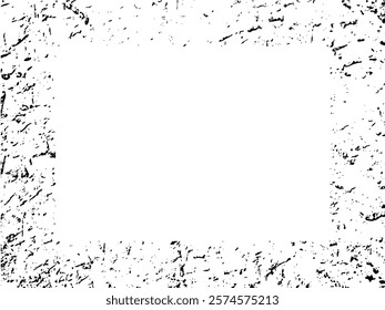 Grunge frame and border. Black and white grunge. Distress overlay texture. Dust and rough dirty wall background. Distress illustration simply place over object to create grunge effect. Vector EPS10.