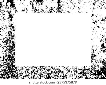 Grunge frame and border. Black and white grunge. Distress overlay texture. Dust and rough dirty wall background. Distress illustration simply place over object to create grunge effect. Vector EPS10.