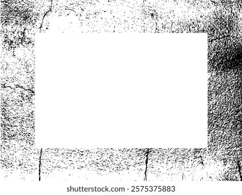 Grunge frame and border. Black and white grunge. Distress overlay texture. Dust and rough dirty wall background. Distress illustration simply place over object to create grunge effect. Vector EPS10.