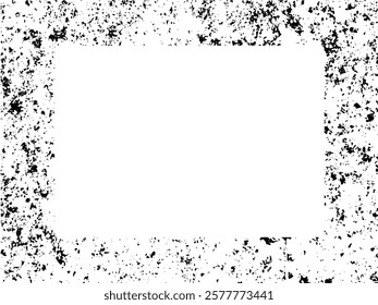 Grunge frame and border. Black and white grunge. Distress overlay texture. Dust and rough dirty wall background. Distress illustration simply place over object to create grunge effect. Vector EPS10.