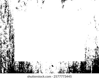 Grunge frame and border. Black and white grunge. Distress overlay texture. Dust and rough dirty wall background. Distress illustration simply place over object to create grunge effect. Vector EPS10.