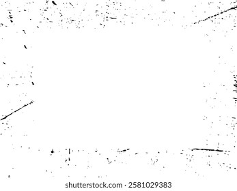 Grunge frame and border. Black and white grunge. Distress overlay texture. Dust and rough dirty wall background. Distress illustration simply place over object to create grunge effect. Vector EPS10.