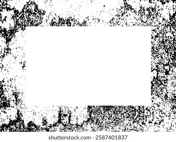 Grunge frame and border. Black and white grunge. Distress overlay texture. Dust and rough dirty wall background. Distress illustration simply place over object to create grunge effect. Vector EPS10.
