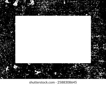 Grunge frame and border. Black and white grunge. Distress overlay texture. Dust and rough dirty wall background. Distress illustration simply place over object to create grunge effect. Vector EPS10.
