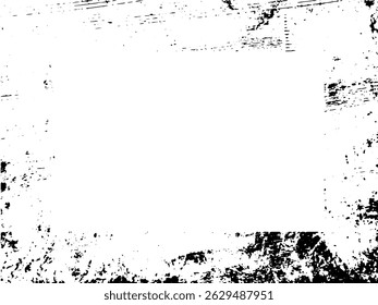 Grunge frame and border. Black and white grunge. Distress overlay texture. Dust and rough dirty wall background. Distress illustration simply place over object to create grunge effect. Vector EPS10.