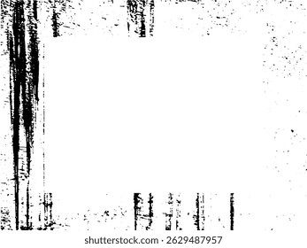 Cadre et bordure grunge. Grunge noir et blanc. Texture de recouvrement de détresse. Poussière et arrière-plan mural brut et sale. Illustration de détresse simplement placer sur l'objet pour créer un effet grunge. Image vectorielle EPS10.