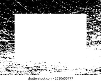 Grunge frame and border. Black and white grunge. Distress overlay texture. Dust and rough dirty wall background. Distress illustration simply place over object to create grunge effect. Vector EPS10.