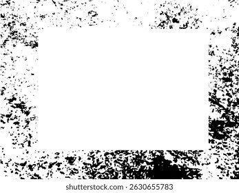 Grunge frame and border. Black and white grunge. Distress overlay texture. Dust and rough dirty wall background. Distress illustration simply place over object to create grunge effect. Vector EPS10.