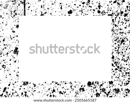 Grunge frame and border. Black and white grunge. Distress overlay texture. Dust and rough dirty wall background. Distress illustration simply place over object to create grunge effect. Vector EPS10.
