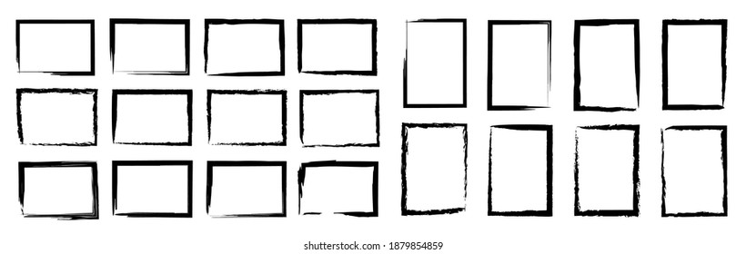 Grunge frame border set vector illustration