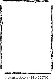 Grunge frame border shape icon, vertical rectangle decorative doodle element for design in vector illustration
