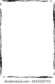 Grunge frame border shape icon, vertical rectangle decorative doodle element for design in vector illustration
