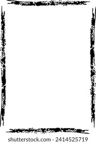 Grunge-Rahmen-Rahmenform-Symbol, vertikales Rechteck-dekoratives Doodle-Element für Design in Vektorgrafik
