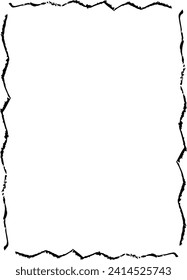 Grunge frame border shape icon, vertical rectangle decorative doodle element for design in vector illustration
