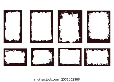 Texture de bordure de cadre grunge sur fond isolé. 
Vieux cadre grunge avec texture de poussière. Texture noire 
cadre vieux grunge cadre carré.Image vectorielle sur Abstrait grunge