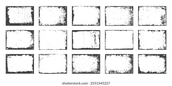 Grunge frame border texture on isolate background. Old grunge frame with dust texture. Texture black frame old grunge square frame.
