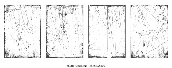 Grunge frame border texture on isolate background. Old grunge frame with dust texture. Texture black frame old grunge square frame.
