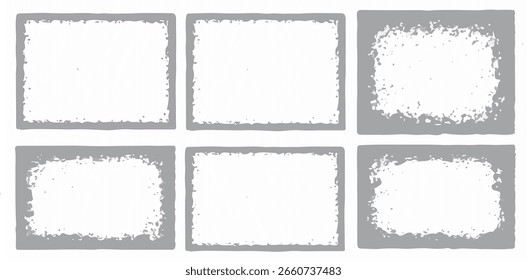 Grunge frame border texture on isolate background. Old grunge frame with dust texture. Texture black frame old grunge square frame. black background set.