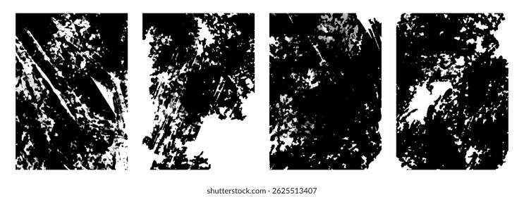 Rahmentexturen von Grunge. Rahmen für Pinselrand-Overlay. Vektorgrafik