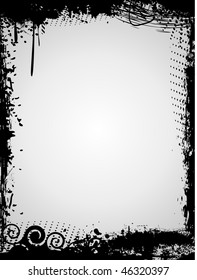  grunge frame with border vector design