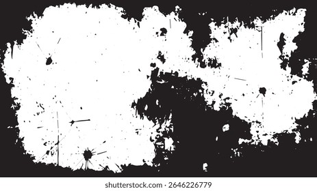 Marco del grunge con el agujero de la bala y los efectos de la salpicadura, textura afligida del borde blanco y negro para el Diseño gráfico