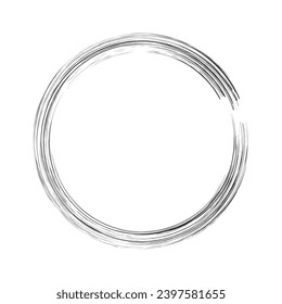 Grunar el marco en forma circular sobre fondo blanco Ilustración vectorial