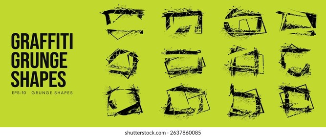 Grunge Frame Collection with Abstract Distressed Texture Elements