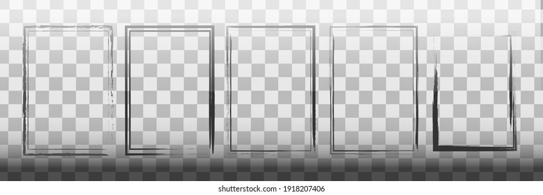 Grunge frame collection. rectangle Grunge border set. Vector