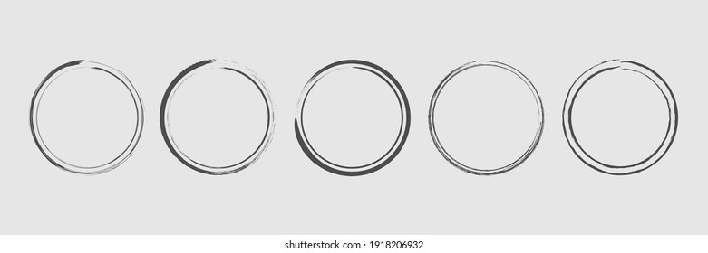Grunge frame collection. rounded Grunge border set. Vector