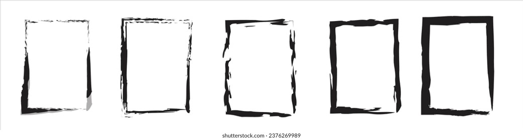 Colección de marcos de Grunge. Ilustración del vector