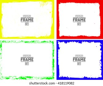 Grunge frame colorful texture set