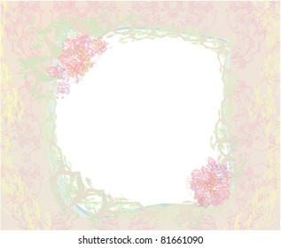 Grunge Frame For Congratulation With Flower - vector
