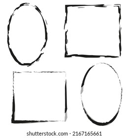 Grunge frame for decorative design. Brush texture. Vector illustration. stock image.