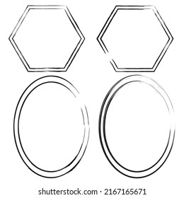 Grunge frame for decorative design. Brush texture. Vector illustration. stock image.