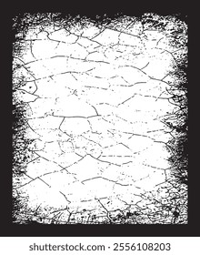 Grunge Frame design, Four Rectangular Frames with Distressed and Jagged Borders for Artistic Visual Displays