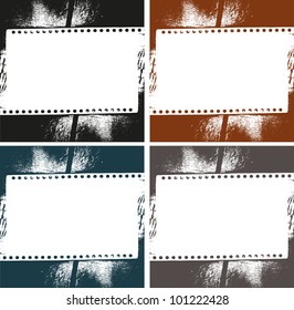 Grunge frame in different retro colors