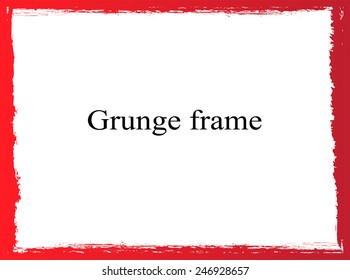 Grunge frame.Red distress frame.Vector template.