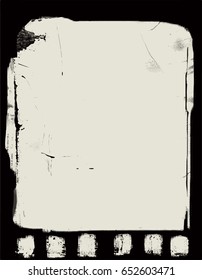 Grunge Frame Or Distressed Texture . Large High Detailed Decorative Vector Vintage Weathered Border. Great Grunge Background Or Retro Design Decor Element For Your Projects.