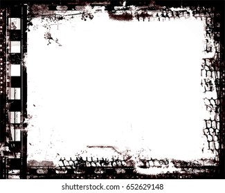 Grunge Frame Or Distressed Texture . Large High Detailed Decorative Vector Vintage Weathered Border. Great Grunge Background Or Retro Design Decor Element For Your Projects.