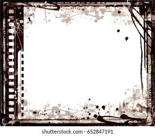 Grunge Frame Or Distressed Texture . Large High Detailed Decorative Vector Vintage Weathered Border. Great Grunge Background Or Retro Design Decor Element For Your Projects.