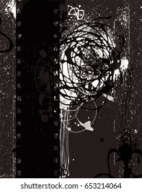 Grunge Frame Or Distressed Texture . Large High Detailed Decorative Vector Vintage Weathered Border. Great Grunge Background Or Retro Design Decor Element For Your Projects.