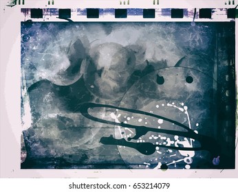 Grunge Frame Or Distressed Texture . Large High Detailed Decorative Vector Vintage Weathered Border. Great Grunge Background Or Retro Design Decor Element For Your Projects.