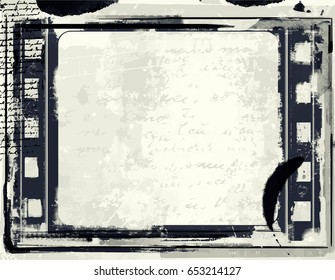 Grunge Frame Or Distressed Texture . Large High Detailed Decorative Vector Vintage Weathered Border. Great Grunge Background Or Retro Design Decor Element For Your Projects.