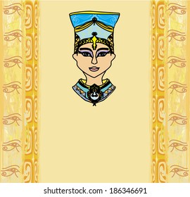 grunge frame with Egyptian queen 