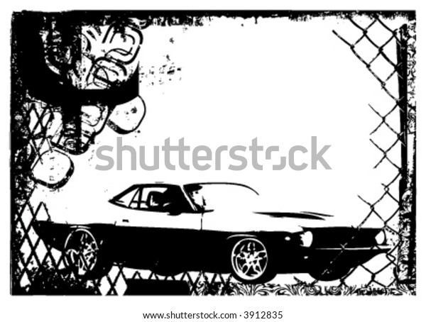 grunge frame with exotic car\
vector