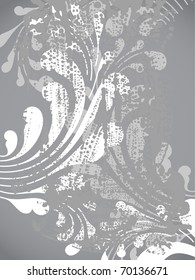 grunge frame with floral ornament